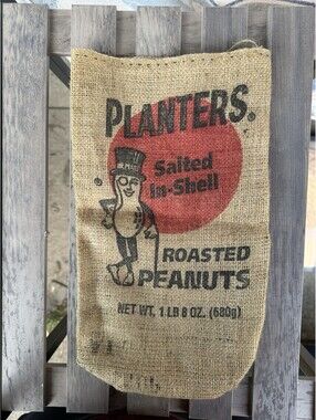 Mr. Peanut Planters Salted In-Shell Roasted Peanut Burlap Bag 1lb 8oz  15" x 8"